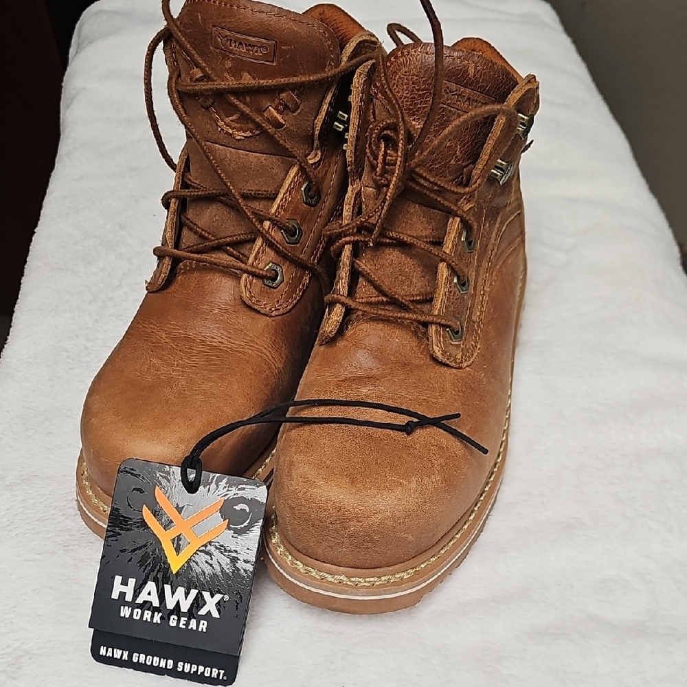 Men’s Brown Work Boots - Rugged Leather Lace-Up